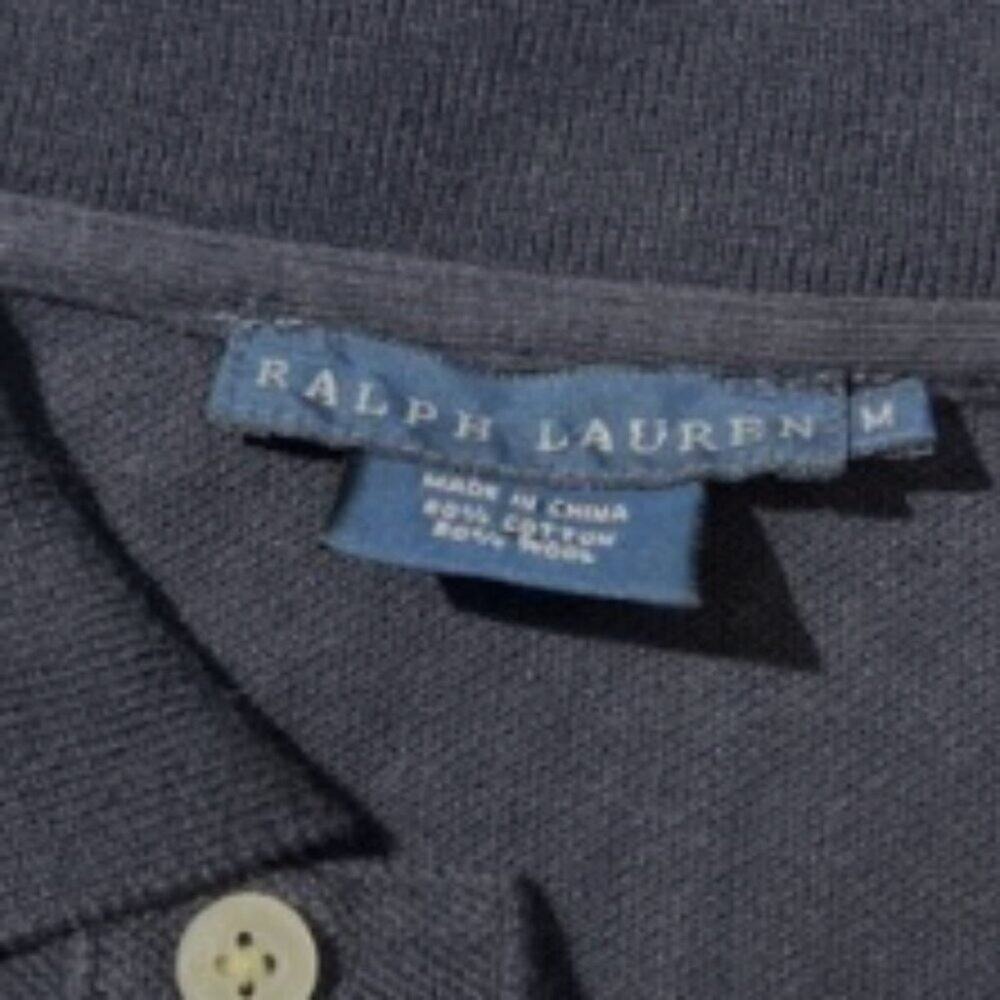 Ralph Lauren Polo Maxi Navy Long Sleeve Maxi Wool Cotton Banner Crest Dress M - Picture 8 of 9
